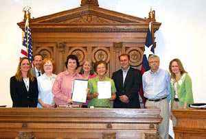 The Commissioners Court honors HCHC chair Kate Johnson